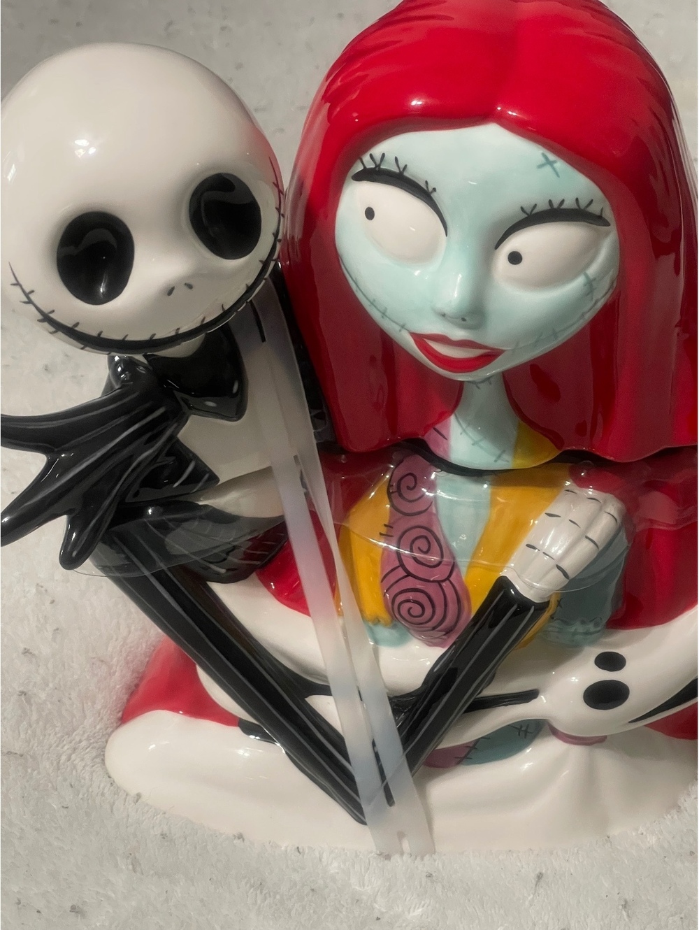 Disney Nightmare Before Christmas Jack & Sally Bioworld Ceramic Cookie Jar NEW